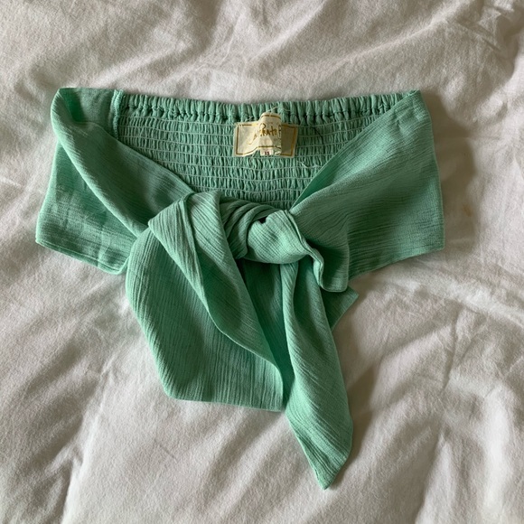 Jen's Pirate Booty Tops - Costa verde Periyar bandeau tie front top